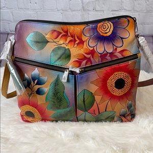 Anuschka shoulder bag sunflower print